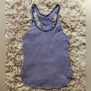 Lululemon What The Sport Singlet Tank | Silver Stripe Iris Flower Pretty Purple